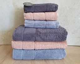 Набір турецьких махрових рушників Cestepe MicroCotton Premium 3 штуки 50x90 + 3 штуки 70х140 Nevara щільність 600 г/м2 - мініатюра 3