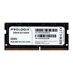 Оперативна пам'ять Prologix 16GB SODIMM DDR4 2666MHz (PRO16GB2666D4S)