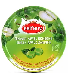 Льодяники Kalfany Green Apple зі смаком зеленого яблука 150 г.