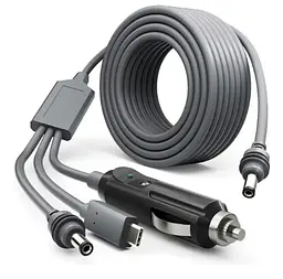 Автомобільний кабель живлення для Starlink Mini комплект 3в1 DC Type-C та прикурювач 3м (19227)