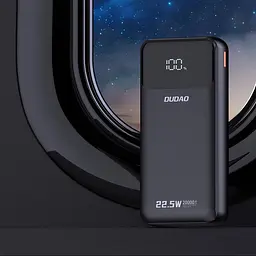УМБ Dudao 20000mAh K15 Pro 22,5W PD USB-A,USB-C In/Out,with built-in USB-C/Lightning cables Black - мініатюра 6