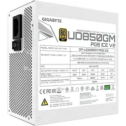 Блок живлення Gigabyte UD850GM PG5 V2 850W White (GP-UD850GM PG5 V2 ICE) [148446] - мініатюра 3