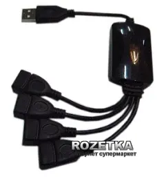 Хаб USB Lapara 4 порту USB 2.0 чорний (LA-UH803-A чорний)