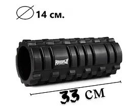 Масажний ролик (роллер) PowerPlay 4025 Massage Roller Чорний (33x14 см) (PP_4025_Black) - мініатюра 4