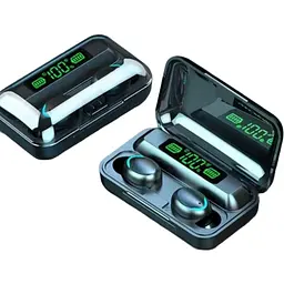 Бездротові навушники F9 TWS bluetooth 5.1 black OPM з павербанком