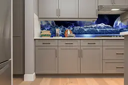 Кухонний фартух Планети для кухні наклейка ПВХ космос ніч Синій 60х300 см Happy Pocket Z180499 - мініатюра 3