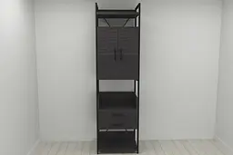 Шафа Гардероб Уні секція 5 серії Конект Ferrum-decor 220x60x50см Чорний метал ДСП Венге Магія 32 мм (FRD-104512)