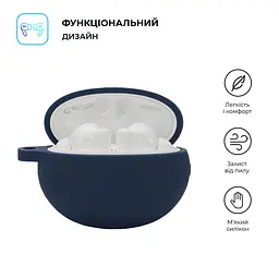 Силіконовий чохол для навушників HUAWEI FreeBuds 5i/6i, Hang Case, синій, ультратонкий захисний кейс товщиною 2 мм, захист від подряпин, пилу та ударів, компактний, з карабіном для кріплення, ArmorStandart (ARM79928) - мініатюра 2