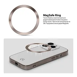 Чехол-накладка для Apple iPhone 12 Pro Max, Replica MagSafe, белый, противоударный защитный чехол с магнитным кольцом MagSafe, защита всего корпуса, TPU+PC, зеркальный, выступающий бортик вокруг экрана, ArmorStandart (ARM76181) - мініатюра 4