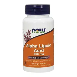 Антиоксидант Now Foods Альфа-ліпоєва кислота 250 мг, Alpha Lipoic Acid, 60 капсул (NOW-03042)