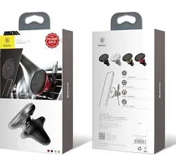 Автомобільний тримач холдер Baseus Magnetic Car Mount Phone Holder with Cable Clip Air Vent Version C40141201113-00 - мініатюра 8