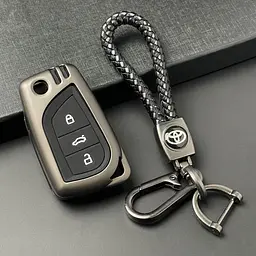 Чохол для автоключів Toyota із брелоком, темний хром оригінал (YT0039)