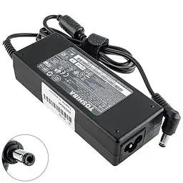Блок живлення для ноутбука TOSHIBA 19V 3.95A 75W 5.5x2.5мм L-подібний роз'єм чорний (без кабелю!)