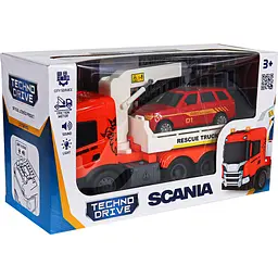 Автомодель TechnoDrive Big Truck Евакуатор Scania з машиною (6408KS) - мініатюра 10