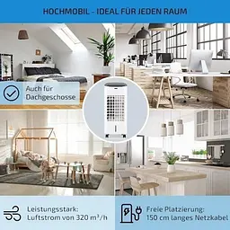 Мобільний кондиціонер-вентилятор OneConcept Coolster 4-в-1 (10032347) - мініатюра 4