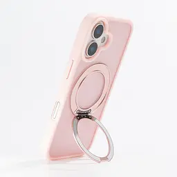 Противоударный чехол-панель для Apple iPhone 17, Unit Stand2, розовый, силикон + поликарбонат, защита всего корпуса, с подставкой, поддержка магнитных держателей и беспроводной зарядки (MagSafe), ArmorStandart (ARM86330) - мініатюра 5