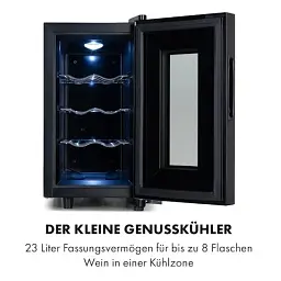 Винний холодильник Klarstein Bellevin 8 Uno 23 л 11-18 °C LED Touch SingleZone (10035862) Б/в - мініатюра 2