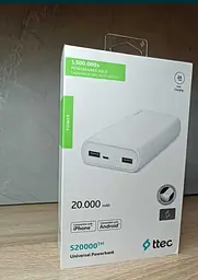 Портативний зарядний пристрій Power Bank Ttec S20000 20000mAh (White) - мініатюра 5
