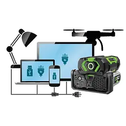 Інвертор з виходом 220 В для акумуляторів EGO PAD5001E KIT (400 Вт) - мініатюра 4