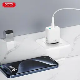 Мережевий зарядний пристрій XO CE29 20W 1USB-A+1USB-C Fast Charger Білий - мініатюра 2