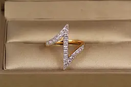 Кільце Xuping Jewelry зигзаг з родієм р 17 золотисте