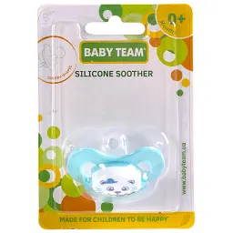 Пустушка Baby Team силіконова,класична, 0+ міс (3007_блакитний) - мініатюра 3
