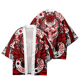 Плащ Хаорі Накидка в японському стилі Маска лисиці Кіцуне Kitsune Fox Mask H N KFM 02