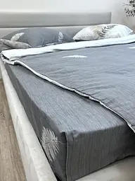Простирадло без резинки Ecotton Євро 220х240 см із сатину сірого кольору (25356)