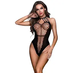Боді-сітка з халтером JSY 7956 вставки з крупнокомірчастої сітки One size