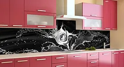 Кухонний фартух Happy Pocket Мокра троянда Бризки води ПВХ 60х200 см самоклеючий Текстура Чорний Z184325 - мініатюра 3
