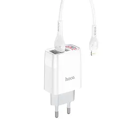 Блок зарядний набір Hoco Easy charge C93A Lightning cable 3USB білий - мініатюра 5