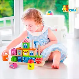 Набір кубиків Viga Toys Місто (50043) - мініатюра 3