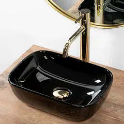 Умивальник Rea Belinda mini накладний black REA-U8004, Чорний - мініатюра 3