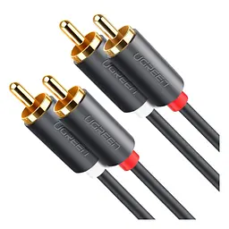 Кабель мультимедійний 2xRCA M to 2xRCA M 3.0m AV104 black Ugreen (10519)