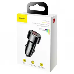 Автомобільний зарядний пристрій Baseus Magic Series Dual-USB QC 3.0 45W Black (CCMLC20A-01) - мініатюра 4