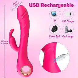 Вібратор Кролик для жінок силіконовий Satisfyer 22 см фуксія довжина - мініатюра 2