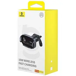 Автомобільний тримач холдер із БЗП Baseus LightChaser Series Triple-Coil Wireless Charging Electric Car Mount C40355901111-00 Blac - мініатюра 6