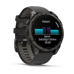 Смарт-часи Garmin Fenix 8 47 мм AMOLED Сапфір Чорний/Титан Карбоновий DLC з силіконовим ремінцем QuickFit 22 мм - мініатюра 2