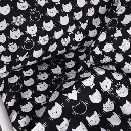 Простирадло MirSon Kids Time 17-0673 Monochrome Meows бязь 150х200 см (2200010185553) - мініатюра 2