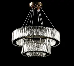 Люстра світлодіодна Splendid Ray L228/500+300/2 LED, 2 лампи, золота, біла, регульована висота 30-110 см