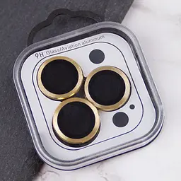 Захисне скло Metal Classic на камеру (у упак.) для Apple iPhone 16 Pro (6.3) / 16 Pro Max (6.9) Золотий / Gold - мініатюра 3