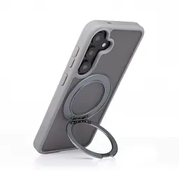 Противоударный чехол-панель для Samsung Galaxy S24 5G (SM-S921)/S25 5G, Unit Stand2, серый, силикон + поликарбонат, защита всего корпуса, с подставкой, поддержка магнитных держателей и беспроводной зарядки (MagSafe), ArmorStandart (ARM89560) - мініатюра 5