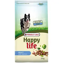 Сухий преміум корм Happy Life Adult with Salmon Хеппі Лайф Лосось для собак всіх порід 3 кг (310878)