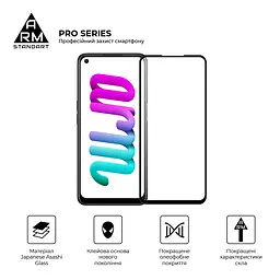 Захисне скло на OPPO A55 4G з олеофобним покриттям, Pro, повне проклеювання, антистатичний і пиловідштовхуючий шар, 9H, самоклеючеся, 2.5D, на весь екран, антистатичний клей, ArmorStandart (ARM61035) - мініатюра 2