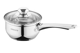 Ківш Ardesto зі скляною кришкою Gemini Gourmet Spoleto 1л нержавіюча сталь kuh0014711 - мініатюра 2