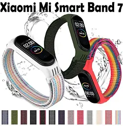 Ремінець до фітнес браслета BeCover Nylon Style для Xiaomi Mi Smart Band 7 Lime-Gray (707664) - мініатюра 2