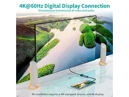 Адаптер Choetech Hub-H11 USB-C - DisplayPort Gray (HUB-H11-GY-V2) - мініатюра 4