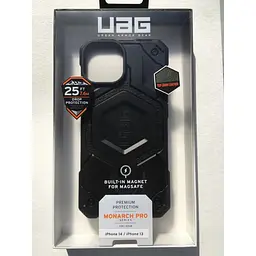 Оригінальний протиударний чохол UAG Monarch MagSafe для iPhone 13 / 14 (6.1") Black Leather (114028114040) - мініатюра 3