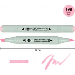 Набір спиртових маркерів Santi Brush SA-198 ніжно-рожевий 6 шт. (390893) - мініатюра 2