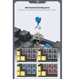Механічна ігрова клавіатура з підсвічуванням iMICE GK-500 USB Wired Type-C, Eng/Укр/Рус, Black - мініатюра 7